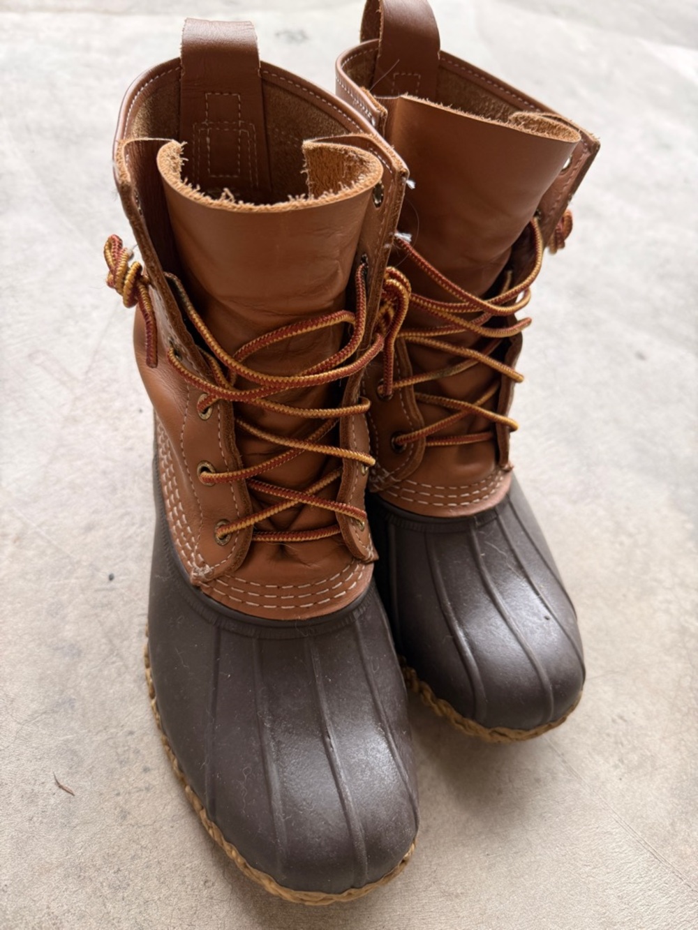 L.L. Bean Brown and Dark Brown Men's Duck Boots